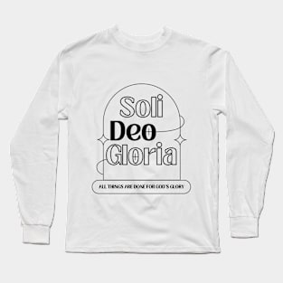 Soli Deo Gloria Modern Design in Light Theme Long Sleeve T-Shirt